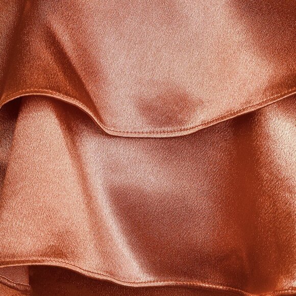 NWT Lulus Pure Happiness Rust Orange Satin Off-the-Shoulder Maxi Dress - Picture 8 of 8